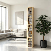 PORTA CD Angolare 21x20x175 cm Legno Naturale per 204 CD