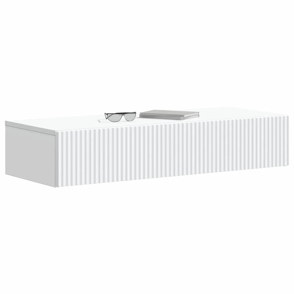 Tavolino da Parete Laterale Bianco 87,5 x 34,5 x 17 cm 898495