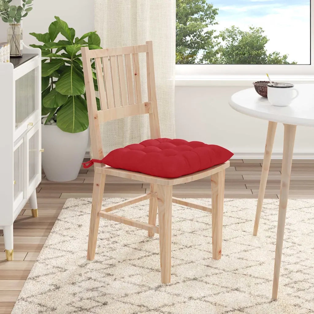 Cuscini per Seduta 4 pcs Rosso 40 x 40 x 6 cm Tessuto 42015158