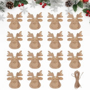 Decorazioni di Natale in legno da 20 pezzi con fori e maniglie di renna per decorazioni DIY, accessori da regalo e ornamenti natalizi