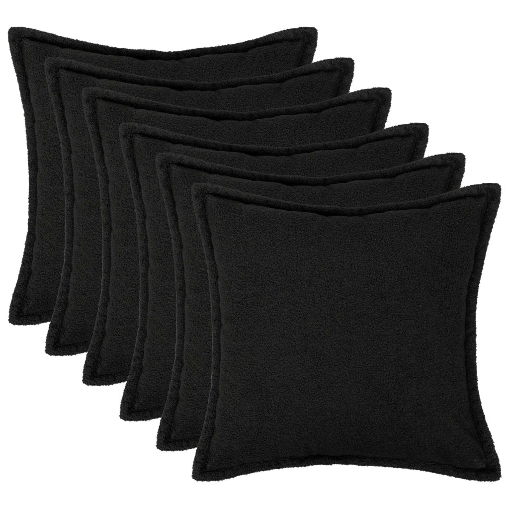 Federa 6 pcs HOUTEN Nero 80 x 80 cm Bouclé 921672
