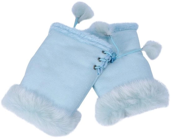 Manopole da donna in pelo finto, corda regolabile, leggere, per autunno/inverno
