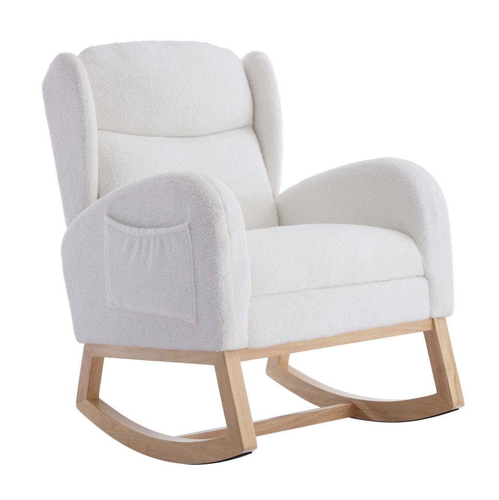 Sedia a dondolo ergonomica in velluto grigio scuro