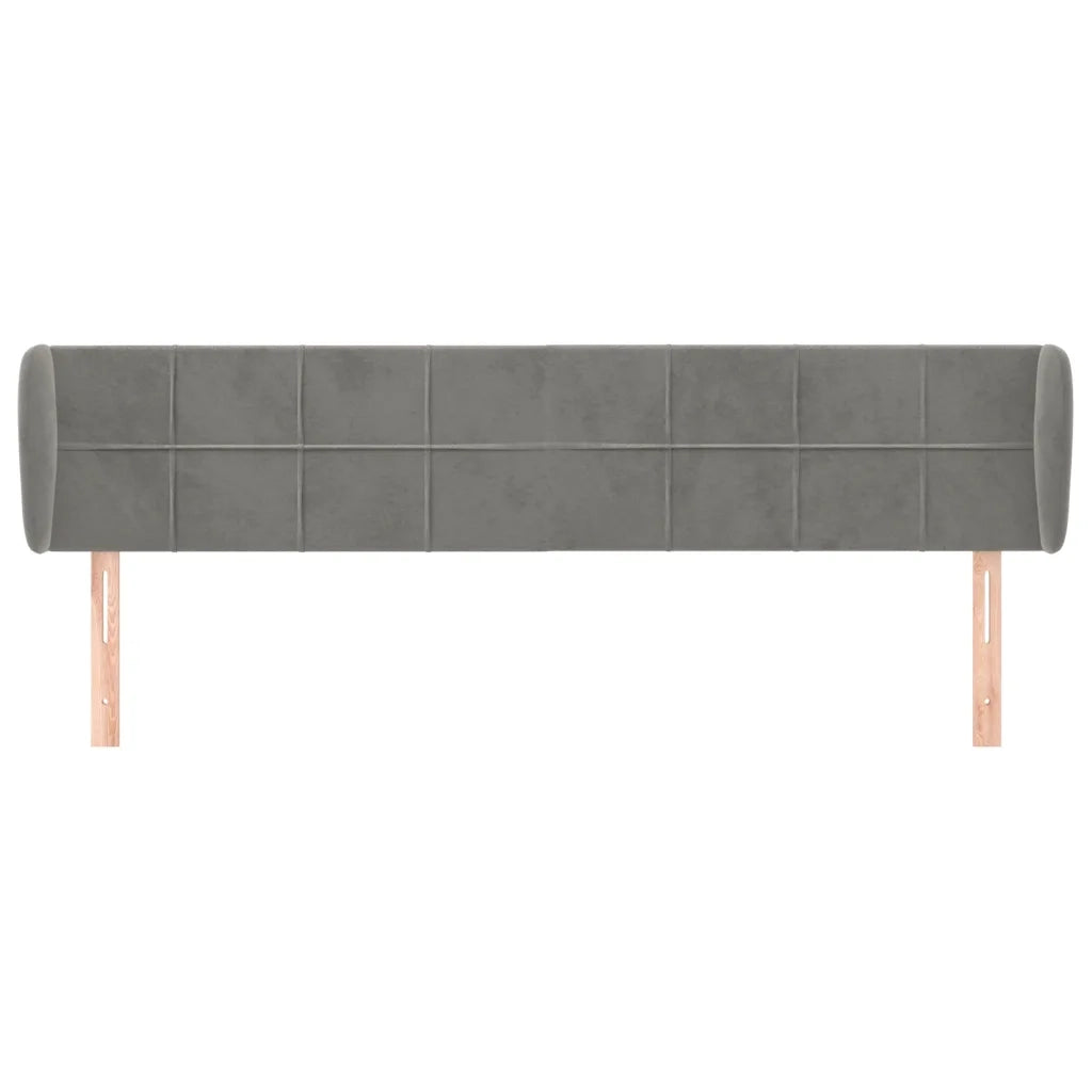 Testiera ad Orecchio Grigio Chiaro 163x23x78/88 cm in Velluto 3117198