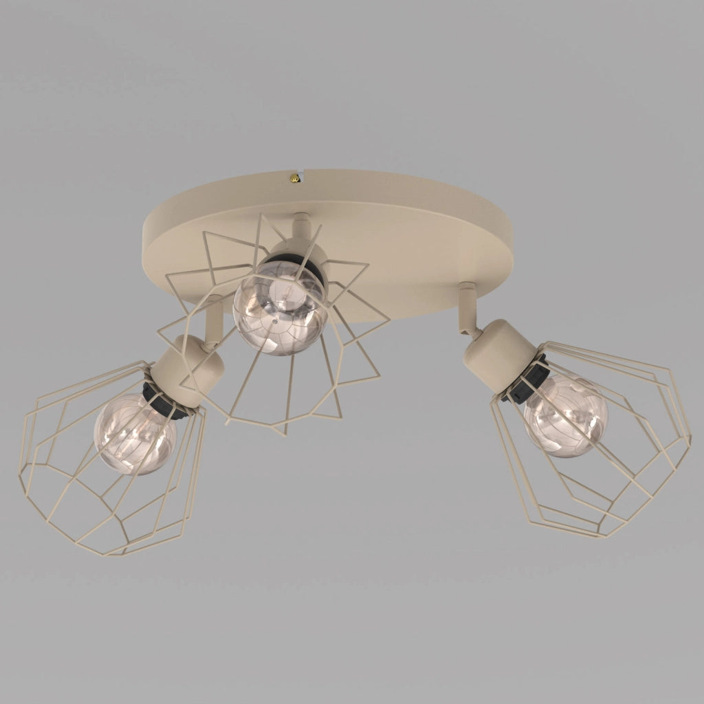 Lampada da soffitto Parkla 3xE27 beige metallo Luminex
