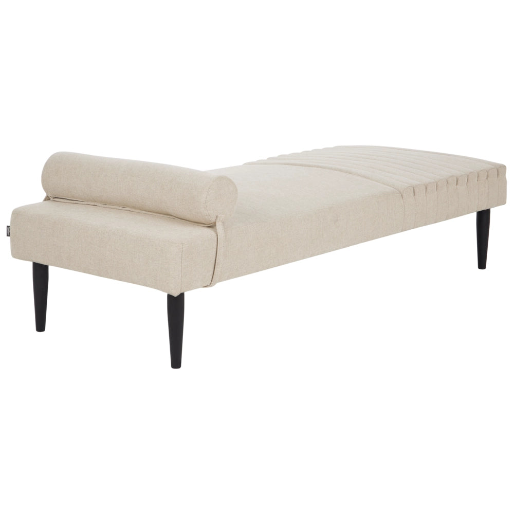 Chaise Lounge Beige Rivestimento in tessuto Gambe in metallo Moderno Minimalista