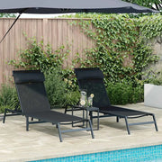 Lettini Sole 2-persona 3 pcs Nero e antracite Acciaio 42010349
