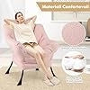 Poltrona Relax, Poltrona da Lettura con Cuscino, Elegante con Schienale e Seduta Imbottiti, Braccioli e Tasca di Stoccaggio, Portata 150 kg (Senza Pouf, Cashmere Grigio)