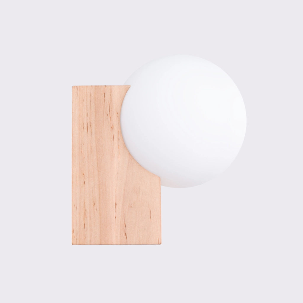 Lampada da parete BULBO in legno naturale
