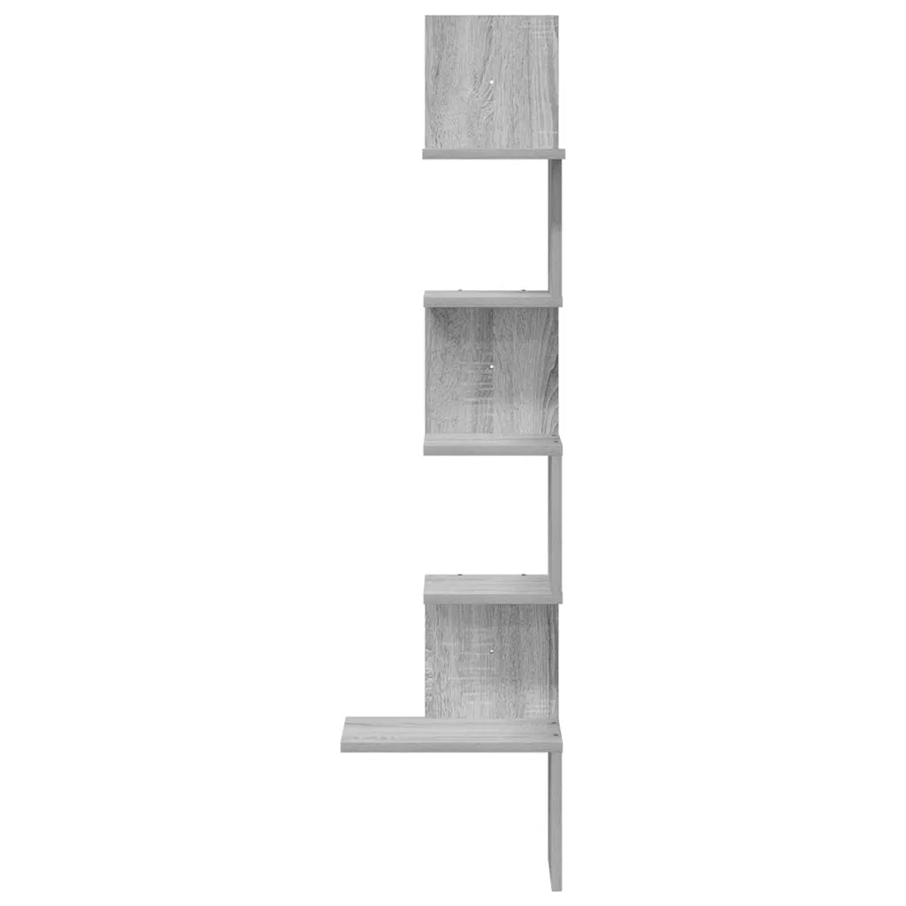 Scaffale Angolare Muro Grigio Sonoma 32x32x127,5 cm Truciolato 860522