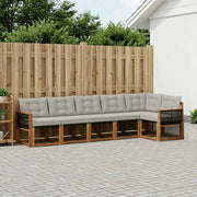 Set di divani da esterno 6 pcs Naturale e Grigio Chiaro