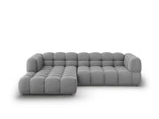 Cosmopolitan Design - Divano angolare modulare sinistro "Sky" 4 posti in velluto grigio chiaro 