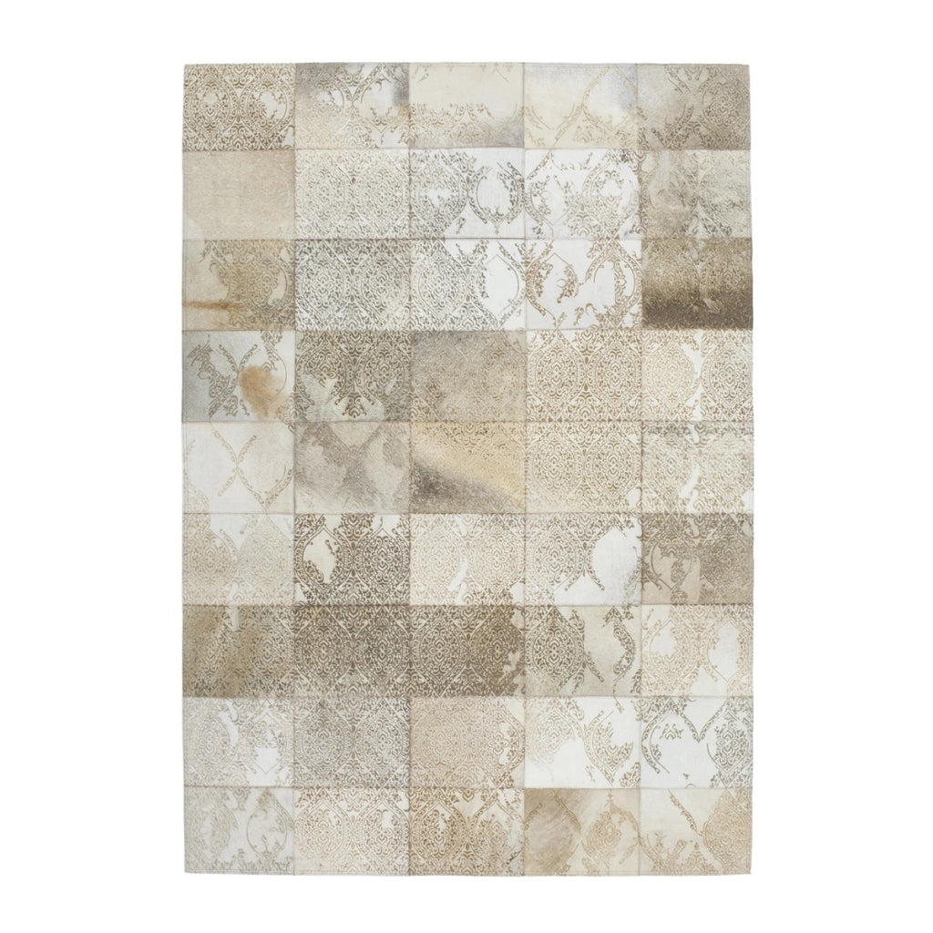 Tappeto in pelle Cobra 343 Beige effetto vintage