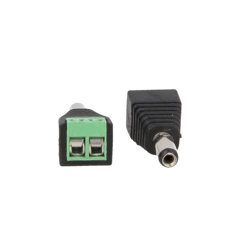 2 PZ Connettori Convertitori da Morsetti a Cavo Alimentazione DC JACK Maschio 5,5mm x 2,1mm