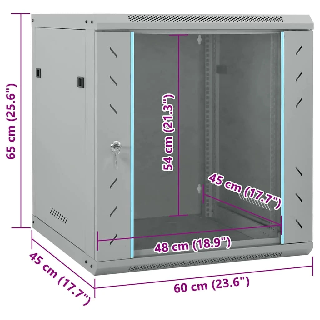 Armadio di rete a parete dal design industriale per ufficio 60 x 45 x 65 cm acciaio grigio 02_0059071