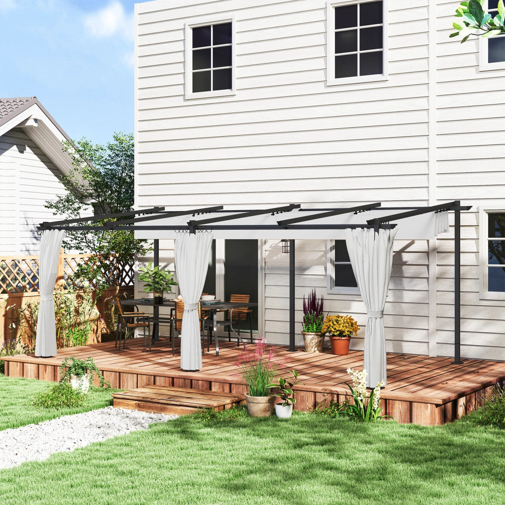 Pergola retrattile con pareti laterali ¨C zephmum ¨C Grigio 3x6 m