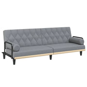 Divano letto con braccioli tessuto grigio chiaro 02_0020408