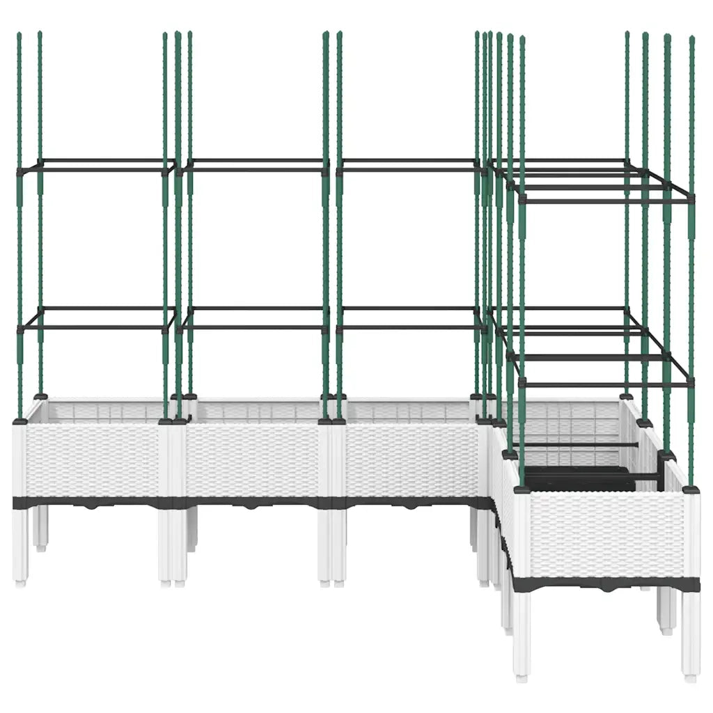 Fioriera | Cassetta per fiori | Vaso da Giardino con Graticcio Bianco 160x120x142,5cm in PP