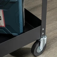 DURHAND Carrello Porta Attrezzi a 2 Ripiani in Acciaio, 84.5x38x84cm, Nero