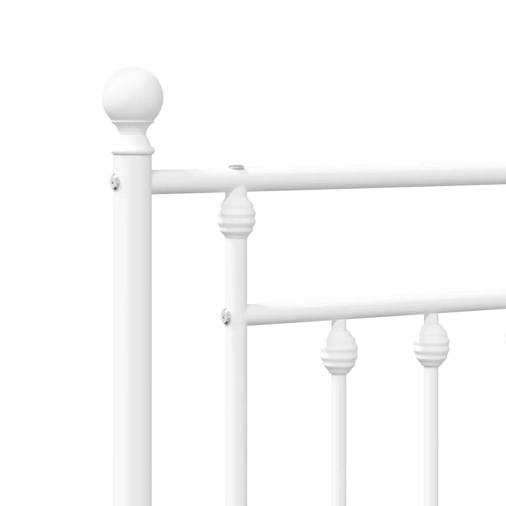 Giroletto con Testiera e Pediera-Struttura Letto Metallo Bianco 200x200 cm 164829
