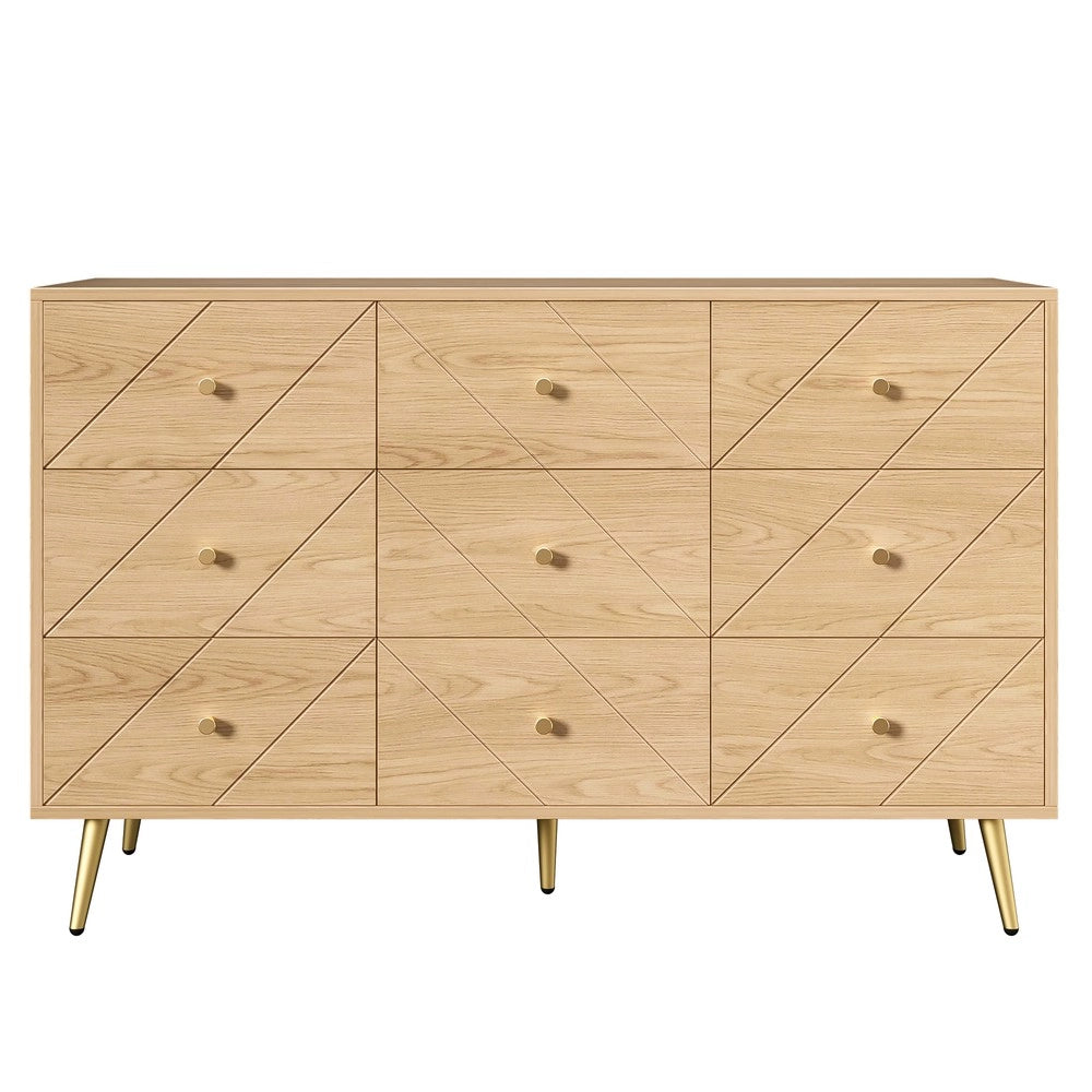 Cassettiera 9 Cassetti con Gambe in Metallo ¨C MINIMAL ¨C MDF, Soggiorno, Camera, Ingresso