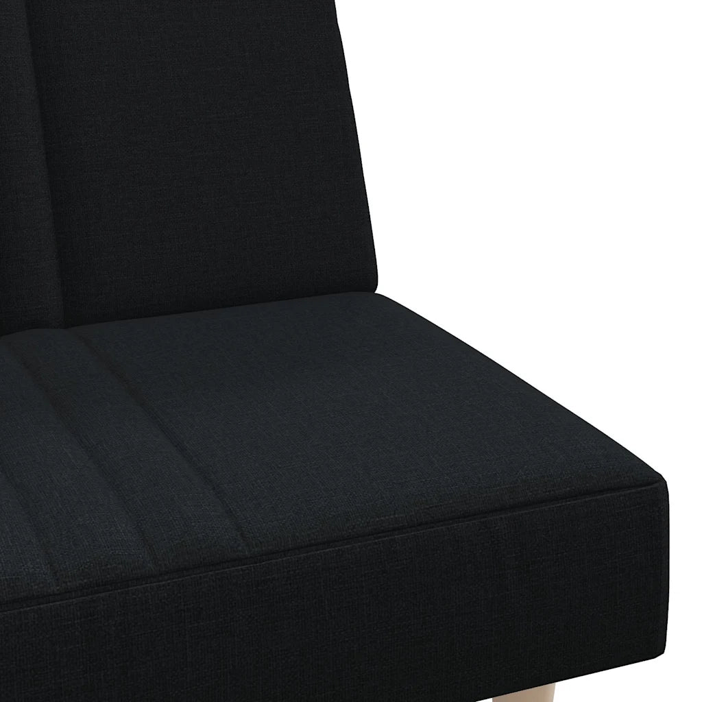 Divano Letto Nero in Tessuto