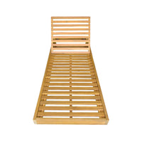 Set di 2 lettini prendisole in acacia e poliestere, 3 posizioni, beige