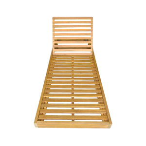 Set di 2 lettini prendisole in acacia e poliestere, 3 posizioni, beige