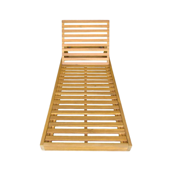 Set di 2 lettini prendisole in acacia e poliestere, 3 posizioni, beige