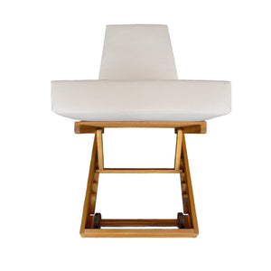 Set di 2 lettini prendisole in acacia e poliestere, 3 posizioni, beige