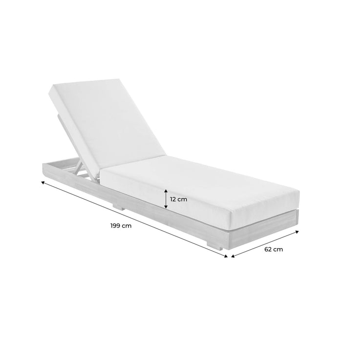 Set di 2 lettini prendisole in acacia e poliestere, 3 posizioni, beige