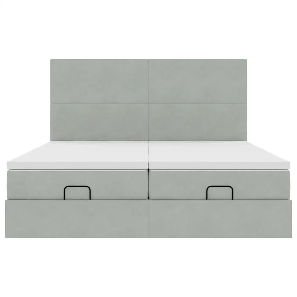 vidaXL Struttura Letto Pouf con Materassi 200x200 cm Velluto