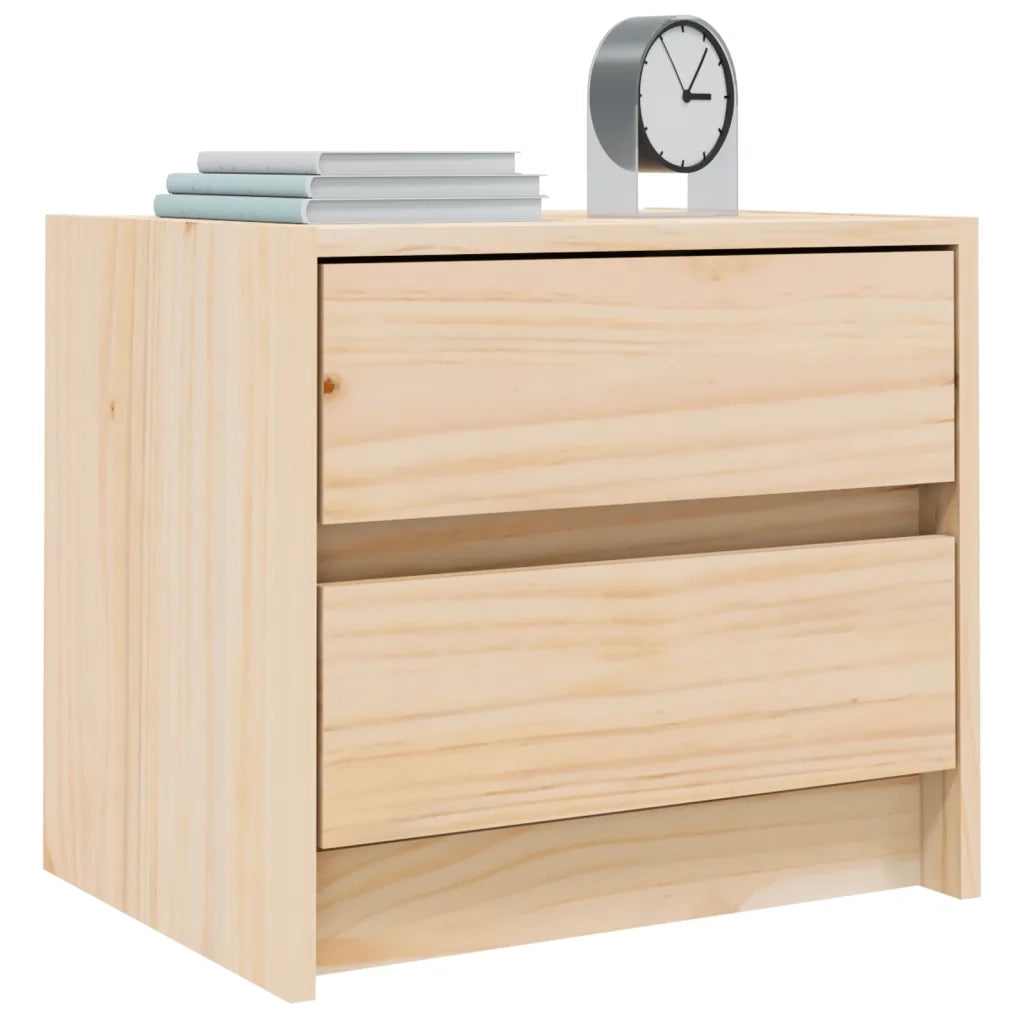Comodino 40x31x35,5 cm in Legno Massello di Pino 836135