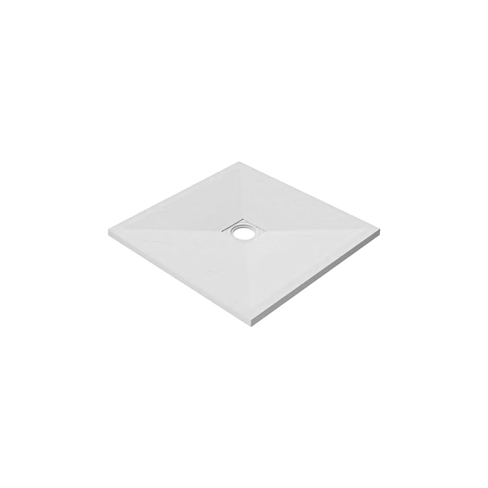 Piatto doccia quadrato 90x90 cm in marmoresina bianco effetto pietra h3 cm | Milos