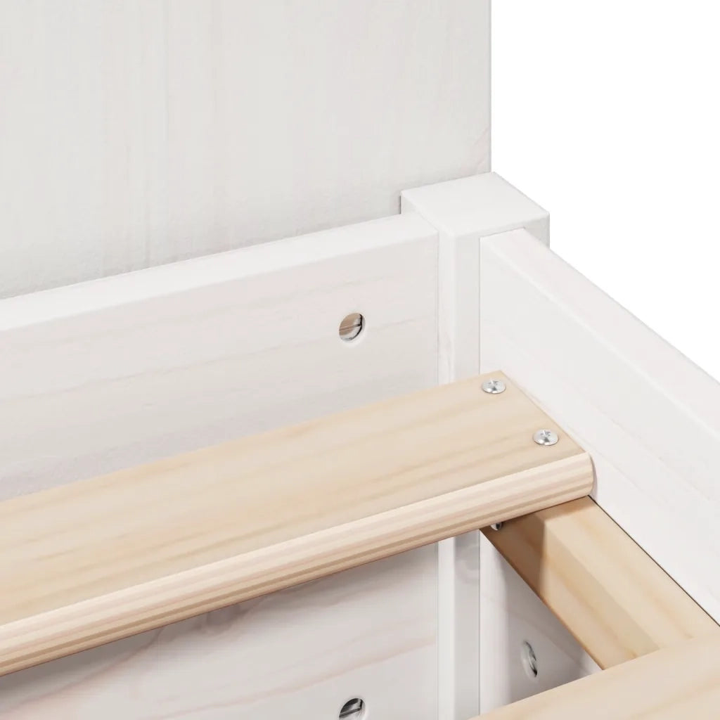 Letto Libreria senza Materasso Bianco 200x200 cm Legno di Pino