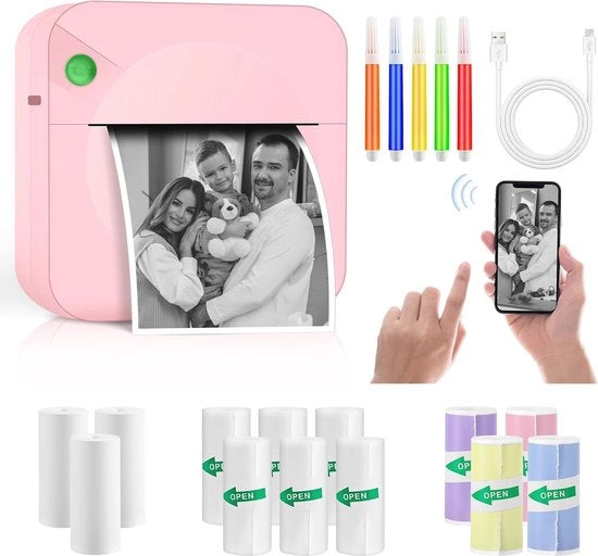 Stampante fotocamera portatile con Bluetooth - Stampante fotocamera termica per smartphone