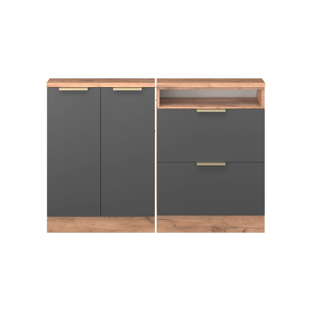 Vicco Set di mobili sottotetto Antracite-oro Set di 2
