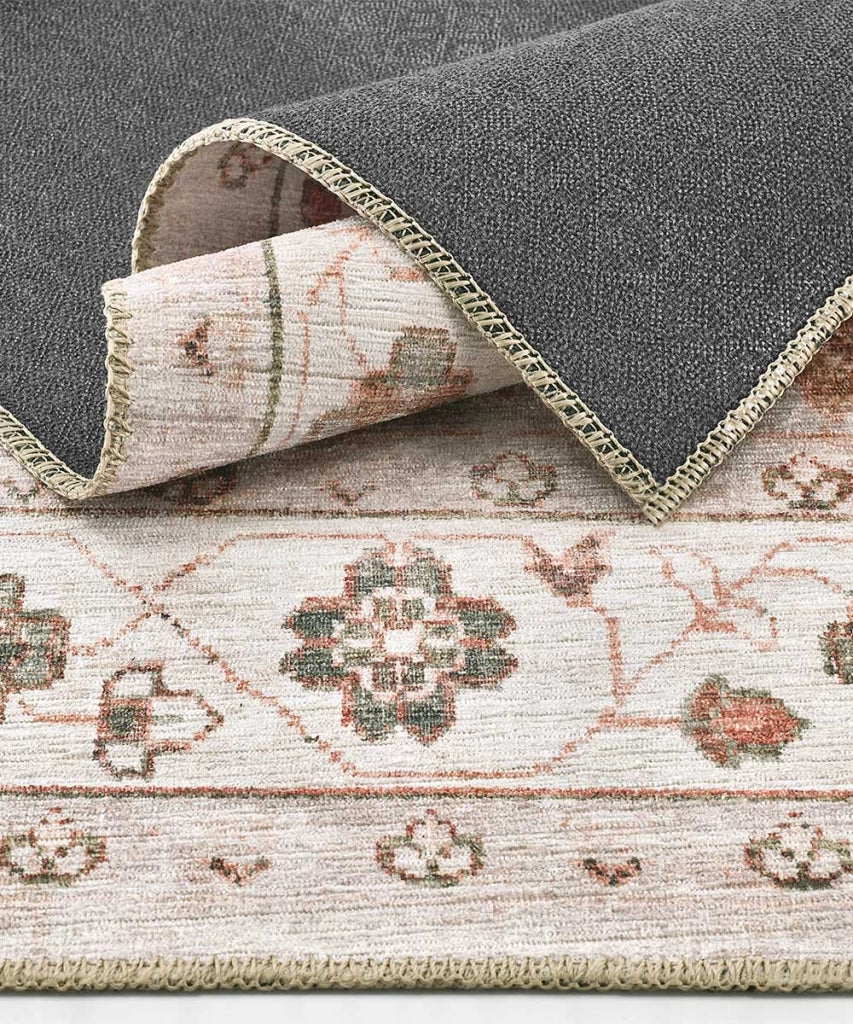 Tappeto arredo casa ZIEGLER 04 beige crema cm.115x175 riproduzione disegno persiano classico in stile vintage. Tappeto lavabile e antiscivolo per ingresso, soggiorno, camera da letto.