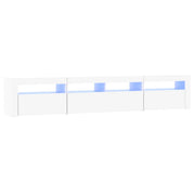 Mobile TV multimediale scaffale TV credenza mobile TV sala da pranzo soggiorno camera da letto con luci LED 210 x 35 x 40 cm bianco 02_0026554