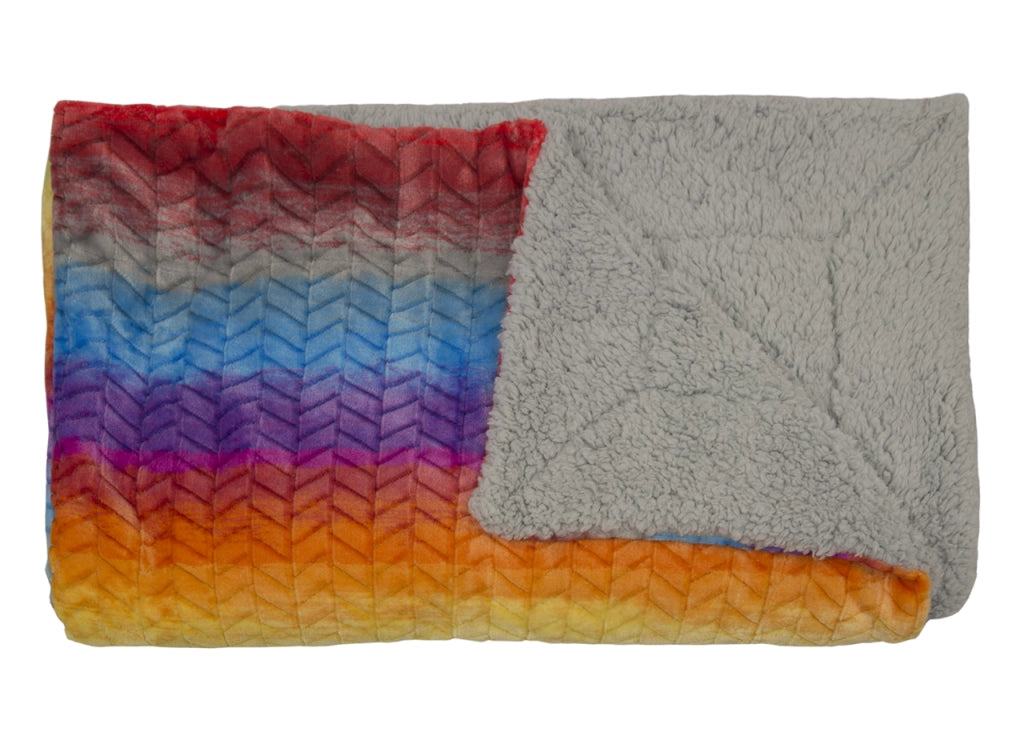 Plaid Coperta Divano Multicolore Retro Agnellato Pelliccia Sherpa Inverno Caldo - 1 Piazza - Multicolore