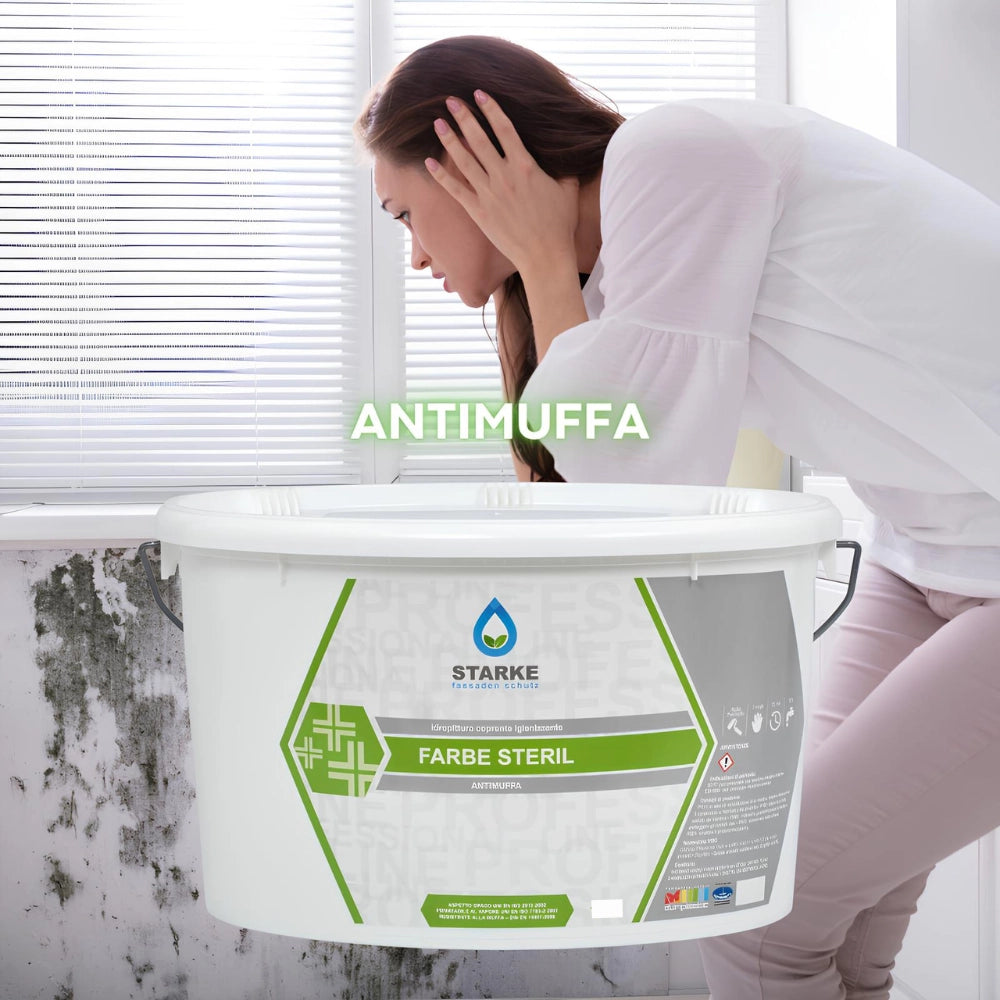 Farbe steril pittura coprente igienizzante antimuffa opaca permeabile vapore *** formato 5 lt, confezione 1