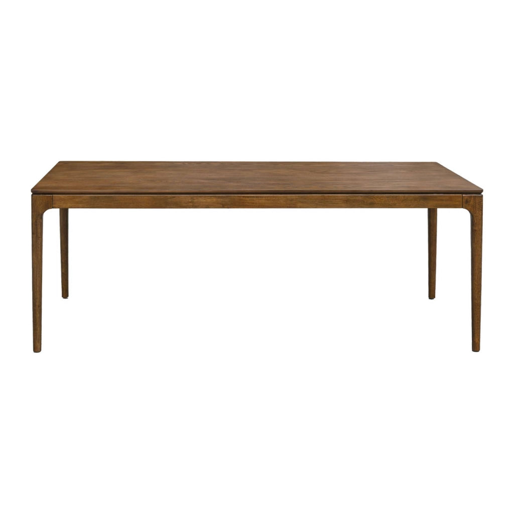 Tavola da pranzo rettangolare in legno di hevea di 8 posti, marrone