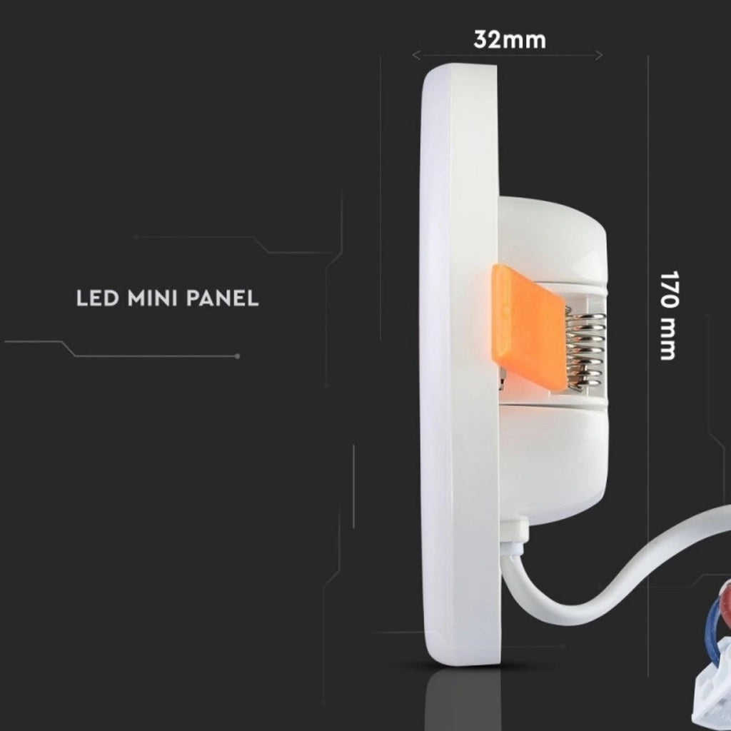 Faretto Pannello Led Da Incasso Quadrato Senza Bordo 18W Bianco Caldo Foro Adattabile Da 75mm a 150mm SKU-736