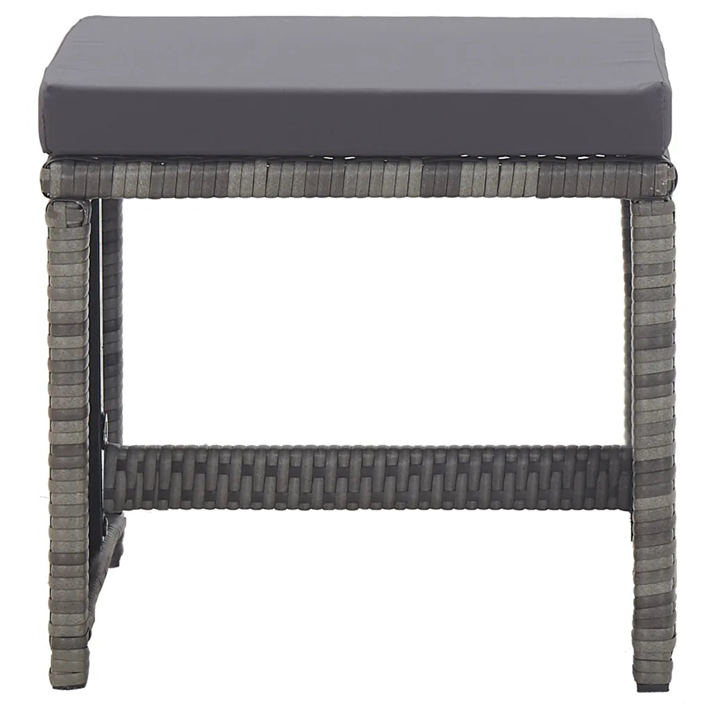 Set da Pranzo da Giardino 15 pz e Cuscini Polyrattan Antracite 46426
