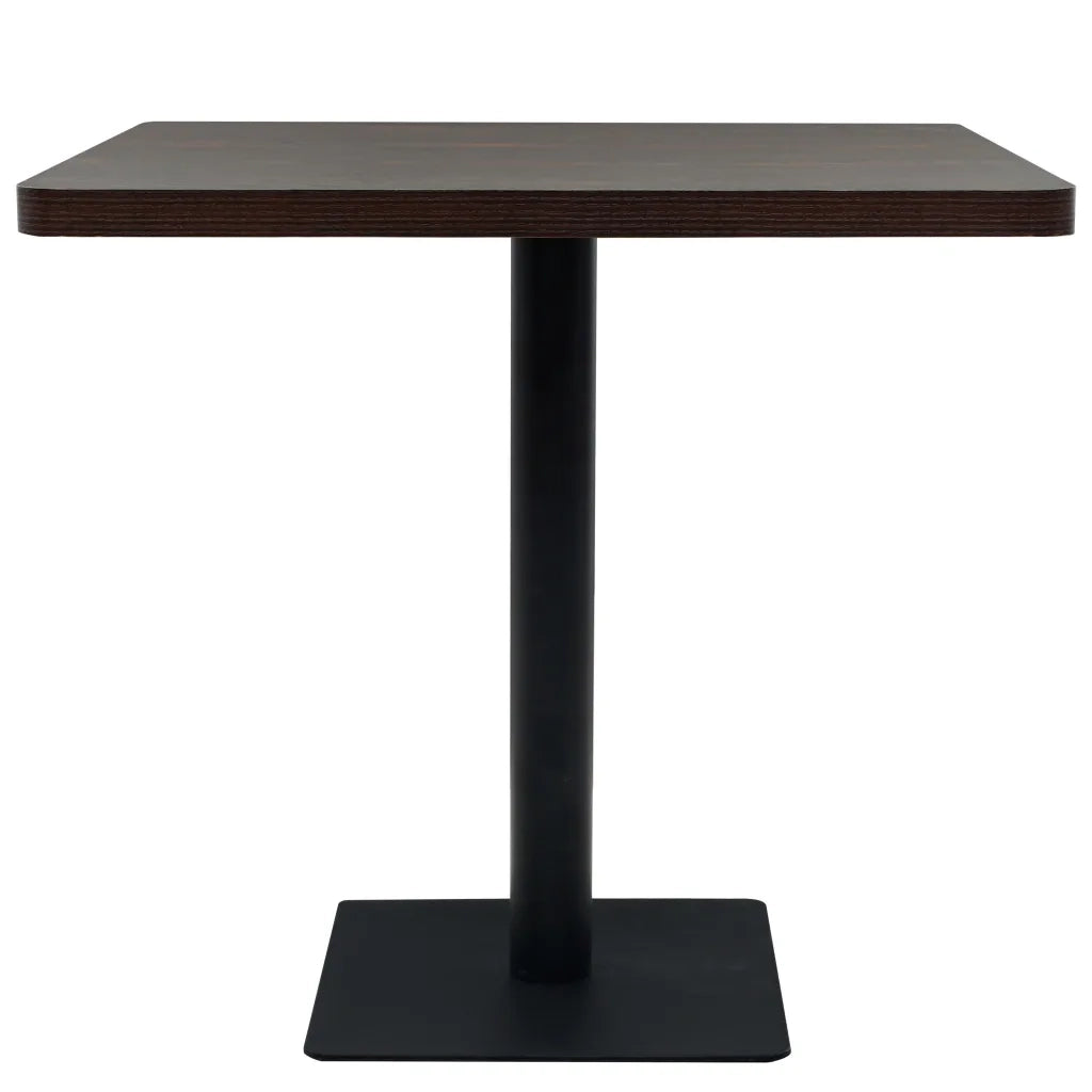 Tavolo Bistrot MDF e Acciaio Quadrato 80x80x75 cm Cenere Scura 245611