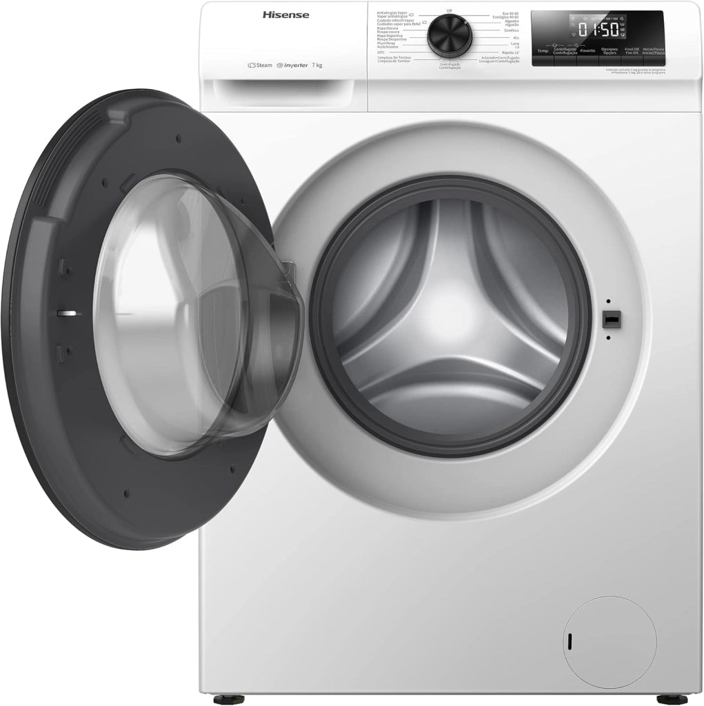 Hisense wfqp7012evm lavatrice slim 7kg. 1200 giri, motore inverter, profondità 45cm