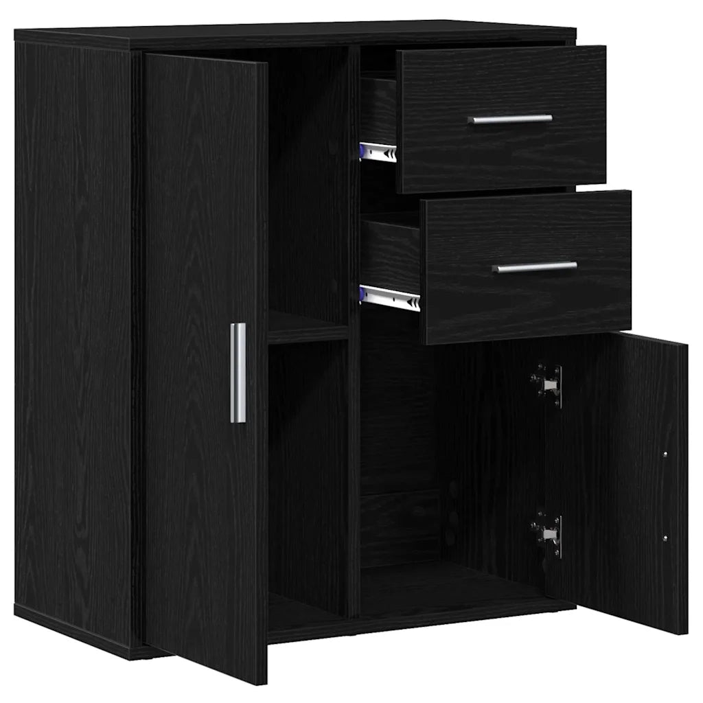 Credenza Rovere Nero 60 x 31 x 70 cm Legno multistrato 871417