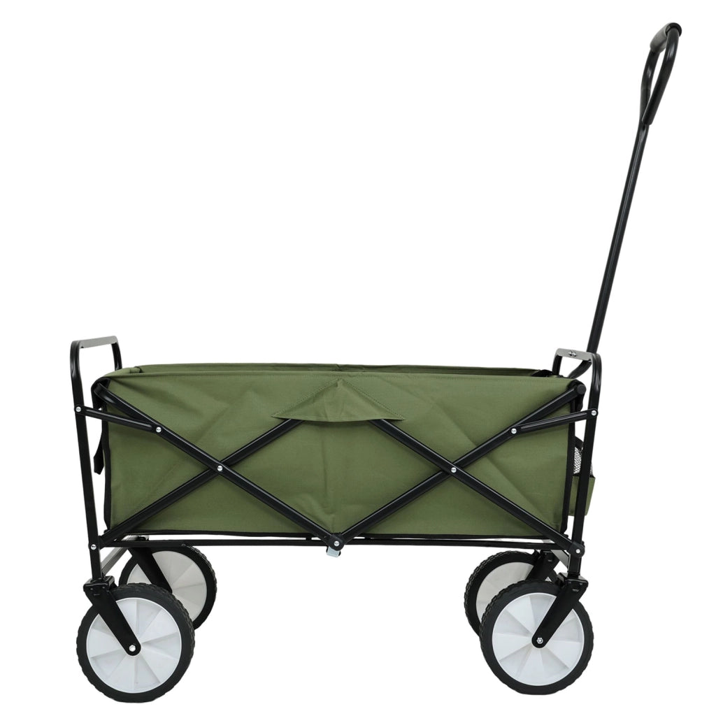 Carrello da Spiaggia Pieghevole TYRS con Ruote in Plastica, Portata Massima 120 kg, Colore Verde