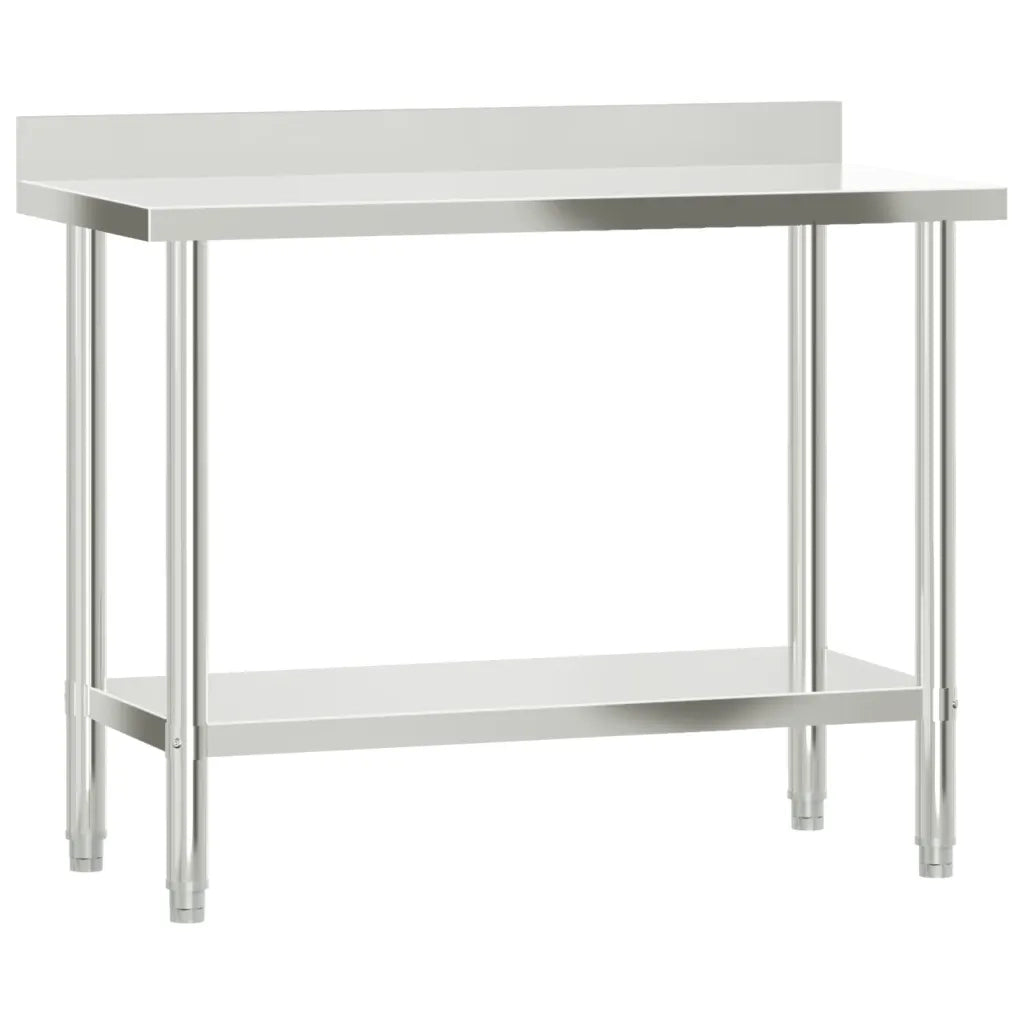 Tavolo Lavoro Cucina con Paraschizzi 110x55x93cm Acciaio Inox CFW6577963