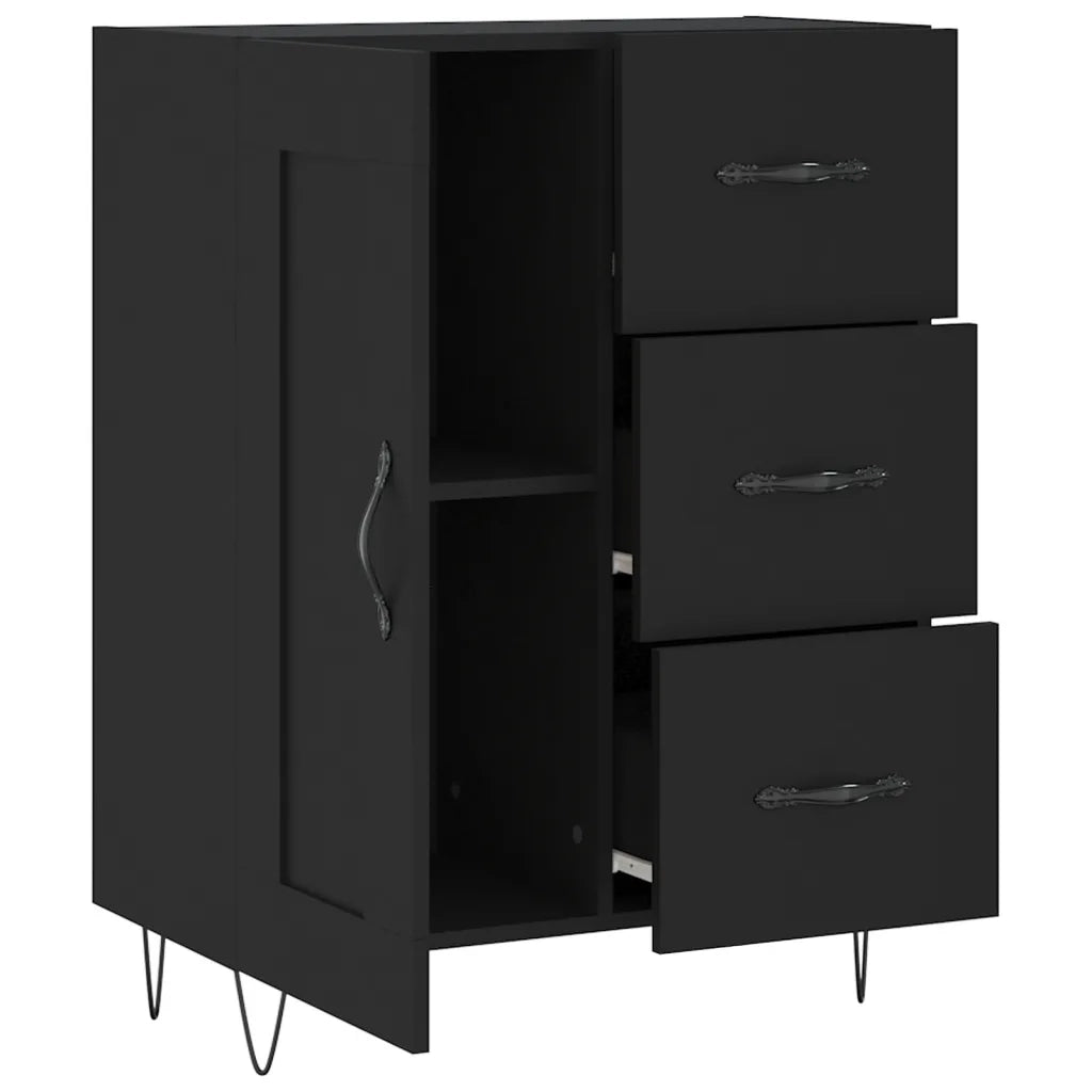 Credenza Nera 69,5x34x90 cm in Legno Multistrato 830253